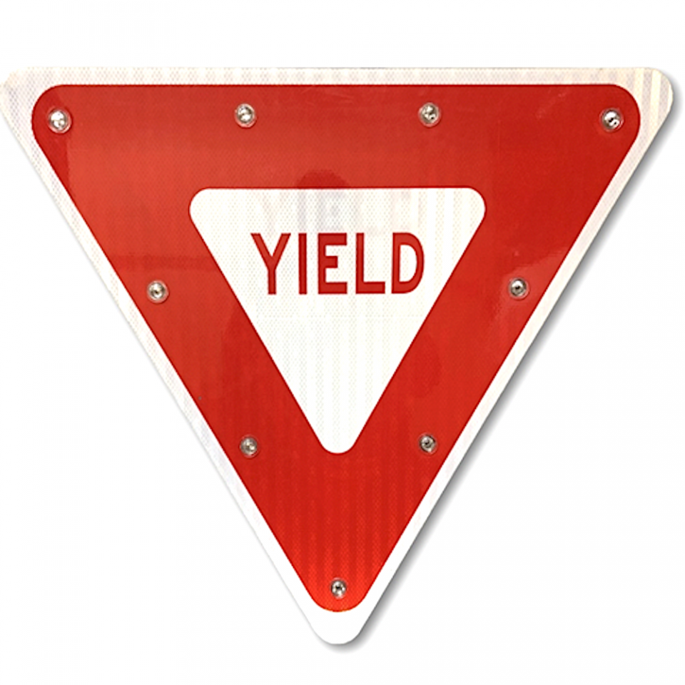 36" Solar Flashing Yield Sign